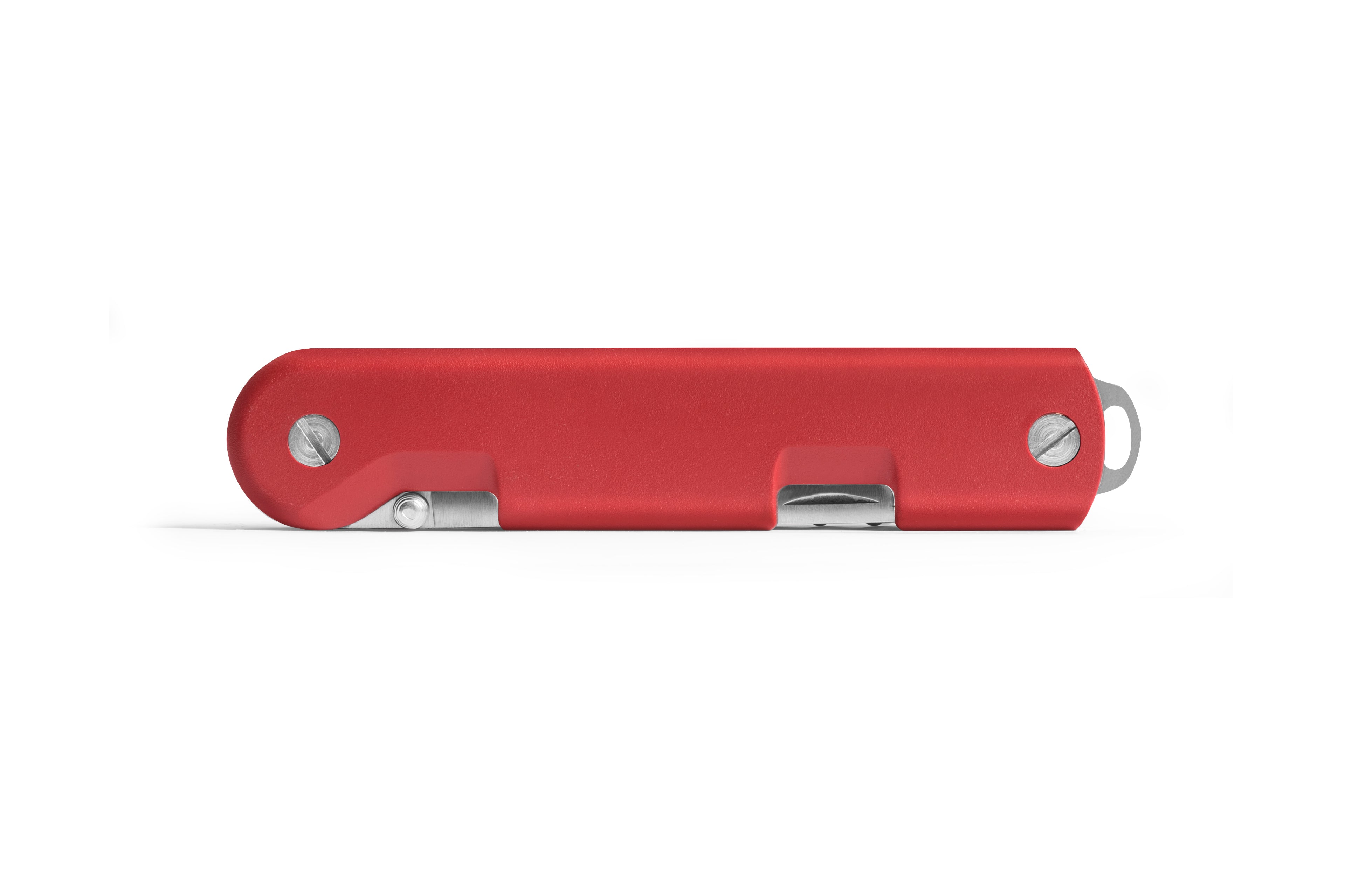 Couteau Baroudeur fermé manche couleur rouge