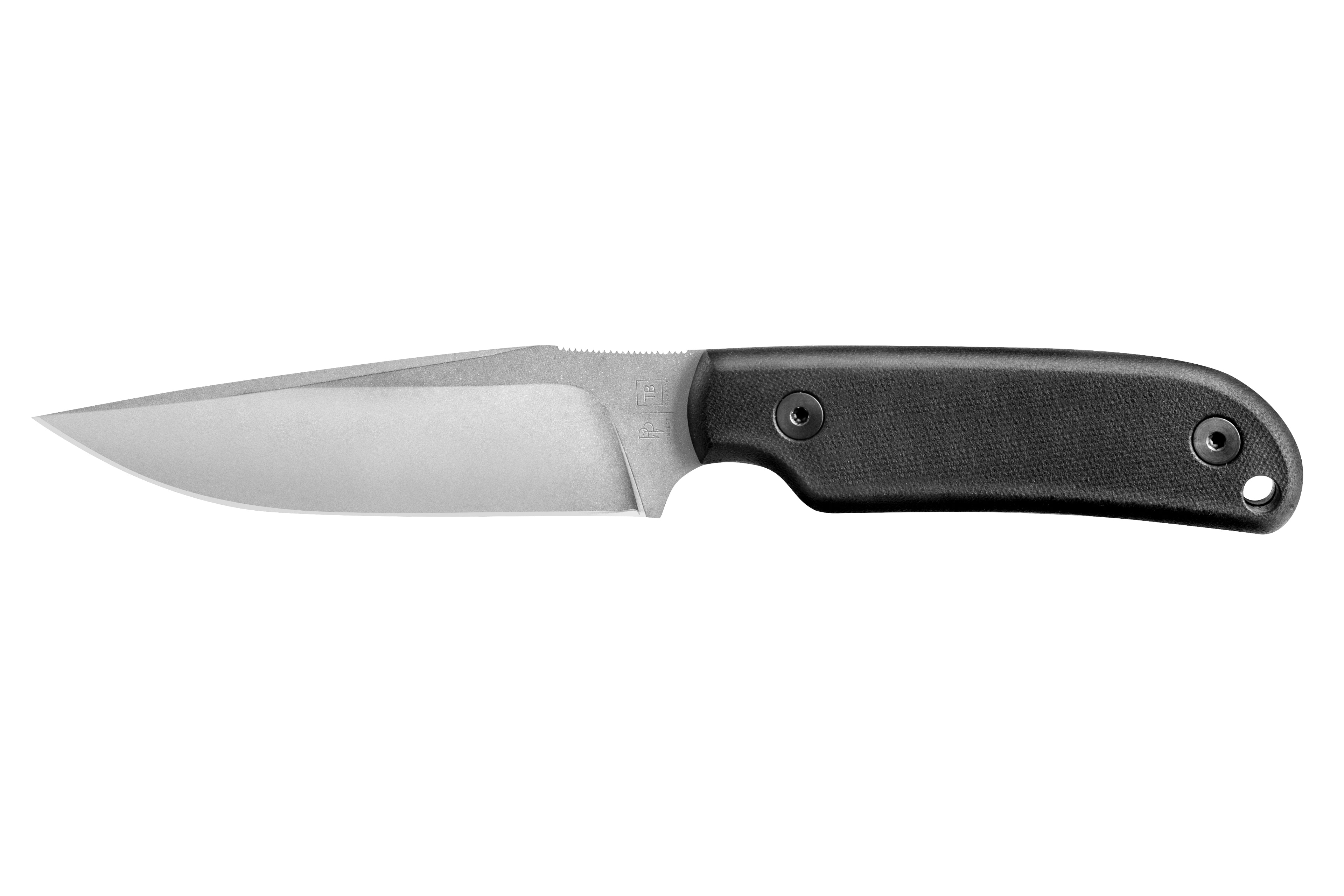 Couteau commandeur sur fond blanc manche G10 lisse