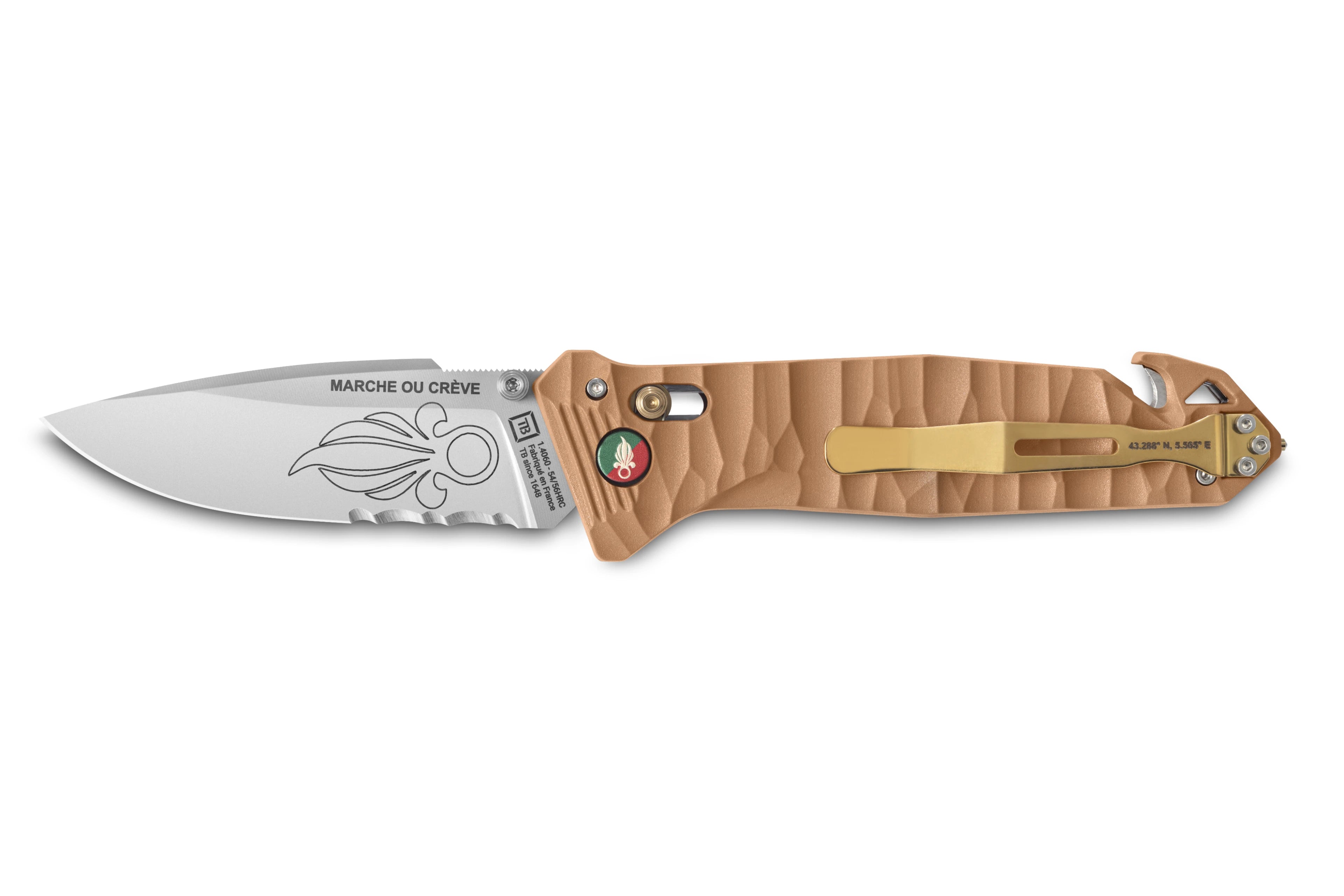 Couteau CAC legion étrangère manche sable droit